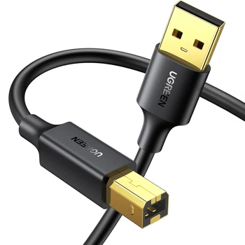 Кабель для принтера Ugreen US135 USB 2.0 Type-A - Type-B 5 м подвійні феритові кільця Чорний (10352)
