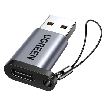 Адаптер Ugreen US276 USB-A - USB-C 10 Гбит/с QC 3.0 3A OTG Серый (50533)