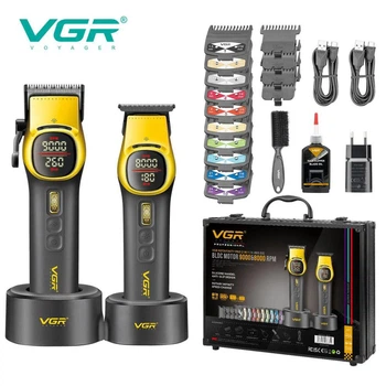 Комплект VGR 2 в 1 V-885 S2 GOLD, аккумуляторная машинка для стрижки и триммер