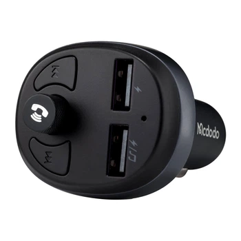 FM-трансмітер McDodo Bluetooth із зарядкою 2.1A для автомобіля чорний