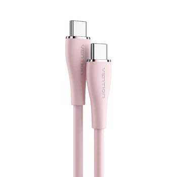 Кабель Vention USB Type-C PD 100W 5A 2 м E-Marker, рідкий силікон Рожевий (TAWPH)