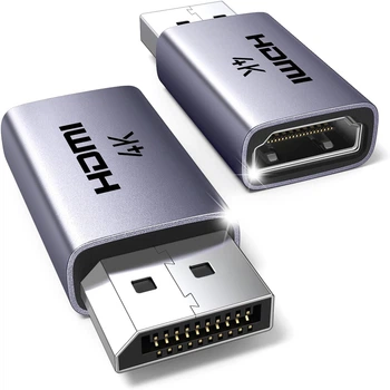 Перехідник Ugreen DP130 DisplayPort - HDMI 4K 30Hz 1080P 120Hz Алюмінієвий Темно-сірий (55928)