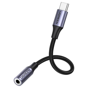 Переходник Ugreen AV142 USB Type-C - 3.5 мм TRRS 10 см с поддержкой микрофона Черный (30632)