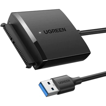 Адаптер Ugreen CM257 USB 3.0 - SATA III для HDD/SSD 2.5"/3.5" 5 Гбіт/с UASP 12 ТБ 0.5 м Чорний (60561)