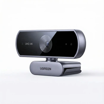Веб-камера Ugreen CM831 4K UHD 30Hz 8 Мп сенсор Sony USB-A, фазовый автофокус, двойной микрофон 2 м Серый (65381)