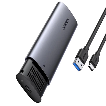 Карман для SSD Ugreen CM400 M.2 SATA NGFF USB 3.1 Type-C 5 Гбит/с кабель USB-C - USB-A Алюминий Серый (10903)