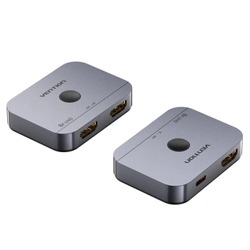 Коммутатор Vention HDMI 2.1 двусторонний 8K 60Гц 4K 120Гц 48 Гбит/с Серый (AKPH0)