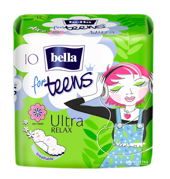 Прокладки гигиенические "Bella for Teens" Ultra Relax 4 капли 10 шт.