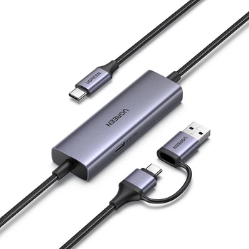 Карта видеозахвата Ugreen CM725 Type-C / USB-A 2K 30Гц 1080P 60Гц PD 100W 1.2 м Серый (25772)