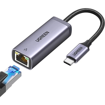 Адаптер Ugreen CM483 USB-C - RJ45 1000 Мбіт/с Aluminum для Nintendo Switch Серый (40322)