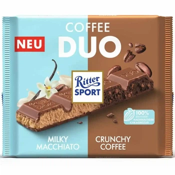 Шоколад Ritter Sport Coffee Duo Риттер Спорт молочный макиато и хрустящий кофе 218 г