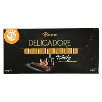 Шоколад чорний Delicadore Whisky 200 г