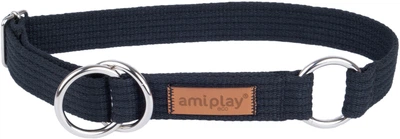 Нашийник для собак Amiplay Cotton півзачіпний XXL Чорний (5907563210493)