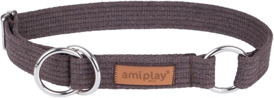 Нашийник для собак Amiplay Cotton півзачіпний XL Коричневий (5906160225190)