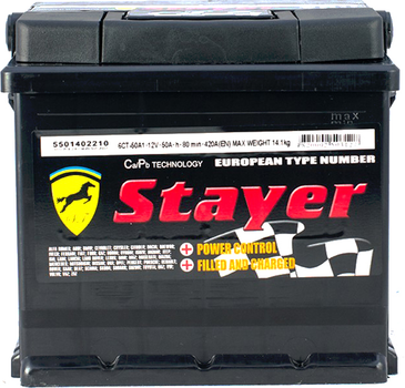 Автомобільний акумулятор 50 Ah/12V А1 Stayer Black (ISD-50-1)