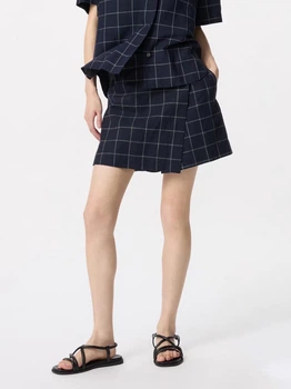 Спідниця-шорти міні літня жіноча Uniqlo 4408329 2XL Синя (1159846015)