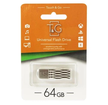 Флеш накопитель USB 64Gb T&G Metal TG103, Silver, USB 2.0 (TG103-64G)
