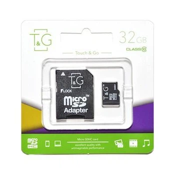 Карта памяти microSDHC, 32Gb, T&G, SD адаптер (TG-32GBSD10U1-01)