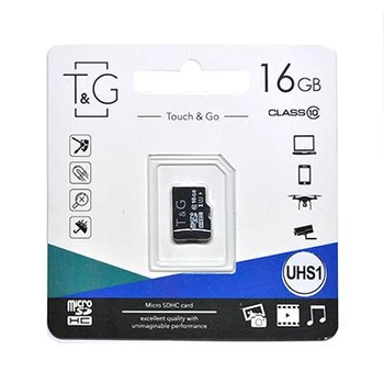 Карта пам'яті microSDHC, 16Gb, T&G, без адаптера (TG-16GBSD10U1-00)