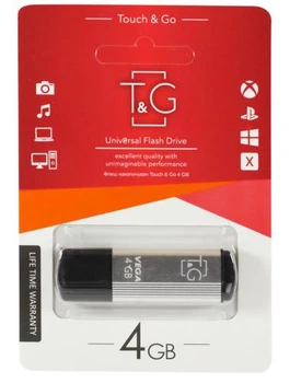 Флеш накопичувач USB 4Gb T&G Vega TG121, Silver, USB 2.0 (TG121-4GBSL)