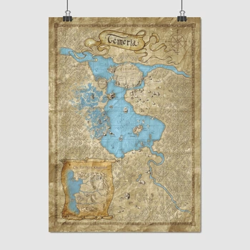 Постер Відьмак, карта королівства Темерія, Witcher, Temeria, RPG, A3 42×30 см (id7238)