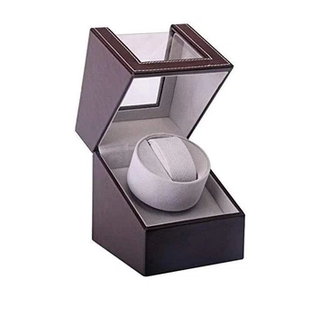 Скринька для підзаводу годинника Віндер тайммувер Watch Winder (Коричневий з сірим)