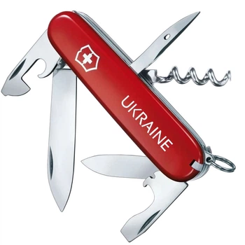 Ніж складаний, мультитул Victorinox Spartan UKRAINE (91мм, 12 функцій), червоний 1.3603_T0140u