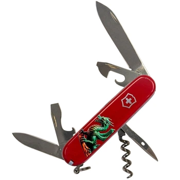 Ніж складаний, мультитул Victorinox Spartan Zodiac (91мм, 12 функцій), зелен. дракон 2 1.3603.Z3350u