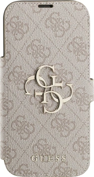 Etui z klapką Guess Book 4G Metal Logo do Apple iPhone 17 Pro Max Sand (GUBKP17X4GMGPI)