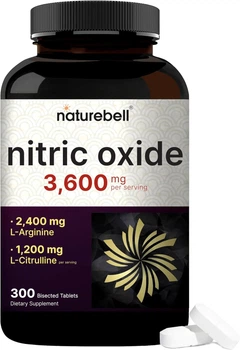 Добавка премиум-класса с оксидом азота NatureBell Nitric Oxide 3,600mg 300 таблеток