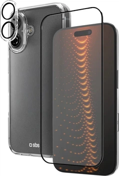 Комплект панель + скло SBS D3O Full Protection Kit для Apple iPhone 16 Transparent (TEKITD3OIP1661)