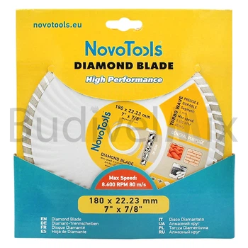Диск алмазний відрізний NovoTools Basic 180x7x22,23 мм турбований
