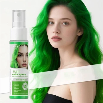 Временная краска-спрей для волос зелёная Green Verde