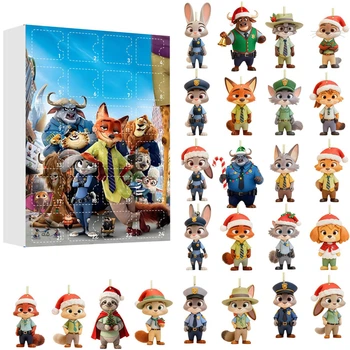 Игрушка Zootropolis (акриловые плоские фигурки) адвент-календарь детский Зверополис на 24 дня для детей (арт 15184)