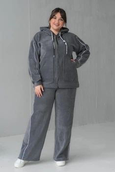 Спортивный женский костюм флис Olis-Style Кант 56 Серый (ROZ660106541)