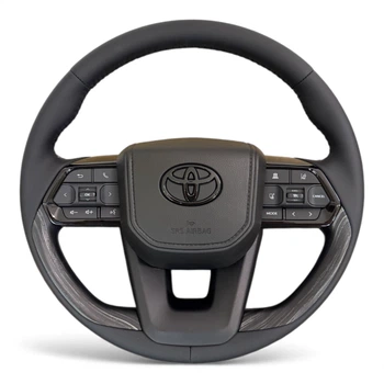 Кермо для Toyota Land Cruiser 200, Prado 150. В стилі LC300. Без підігріву. Дерево. Чорний логотип. В сборі.