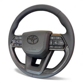 Кермо для Toyota Land Cruiser 200, Prado 150. В стилі LC300. Без підігріву. Дерево. Чорний логотип. В сборі.