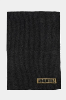 Чорний шарф з патчем Aeronautica Militare 8389
