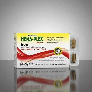 Комплекс витаминов и минералов Hema-Plex Natures Plus 10 таблеток в блистере