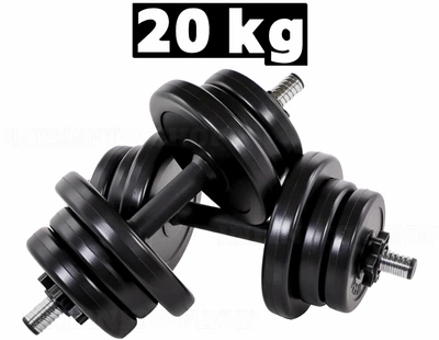 Гантели Infinito Sport Edition 2×10 кг композитные наборные (набор 20 кг, стальной гриф 45 см, прорезиненные диски)