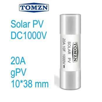 Запобіжник циліндричний плавкий TOMZN 20A gPV SOLAR PV 10x38мм для сонячних панелей (PV систем) - 1 шт