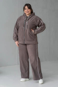 Спортивный женский костюм флис Olis-Style Кант 70 Кофейный (ROZ660106593)