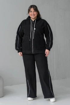 Спортивный женский костюм флис Olis-Style Кант 66 Чёрный (ROZ660106600)