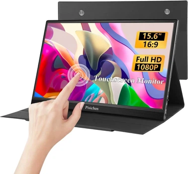 Монитор сенсорный портативный 15.6" Pisichen HD-156 Full HD IPS 60 Гц Б/В