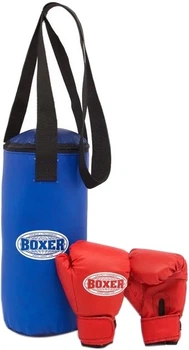Боксерский набор Boxer детский (перчатки 4oz + мешок) h-35 см, ширина 15 см (1008-01B)
