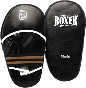 Лапы прямые боксерские Boxer кожвинил 1 мм Черные (IV2008-01BLK)