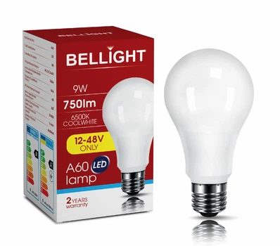 Светодиодная лампа низковольтная LED A60 12/48V 9W E27 6500K