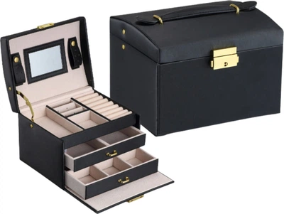 Шкатулка для біжутерії Lelani чорна 17.5 x 14 x 13 cм (5902734871992)