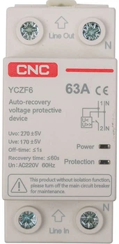 Wyłącznik automatyczny CNC YCZF6 1P+N 63A (EL240302)