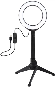 Lampa pierścieniowa LED Puluz PKT3084B 4.7" + biurkowy statyw